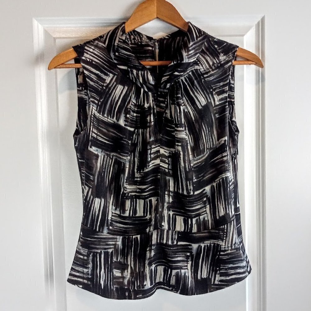 Sandra Angelozzi Silk Keyhole Neck Sleeveless Top